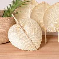 Woven Heart Shaped Bamboo Fan