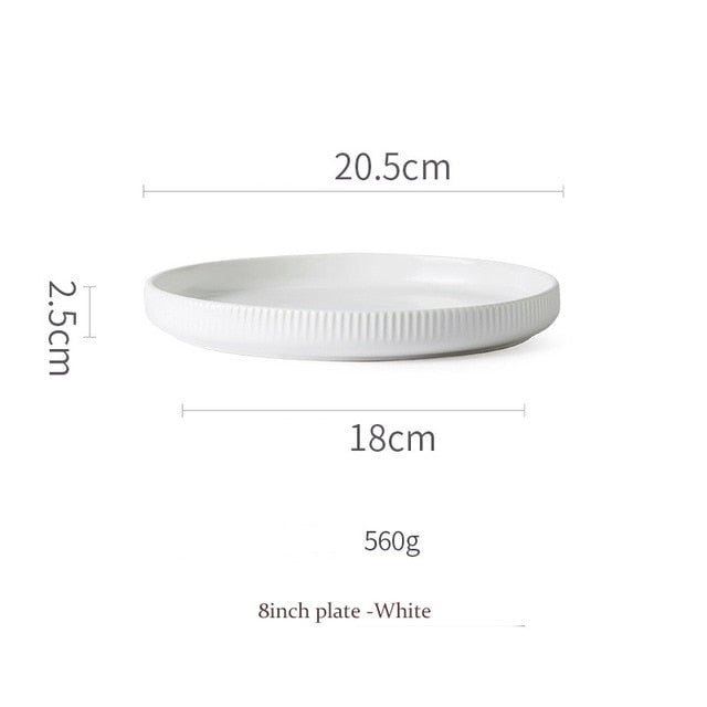 Stripes of White Tableware