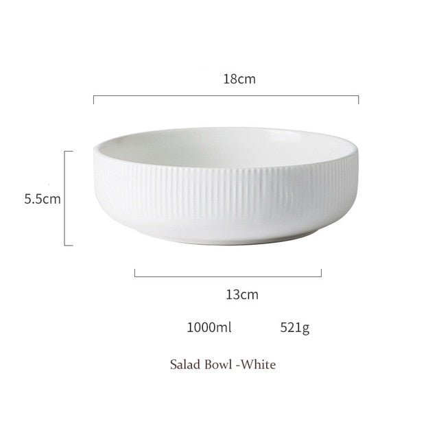 Stripes of White Tableware