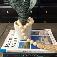 Wood Beads with Jute Tassel