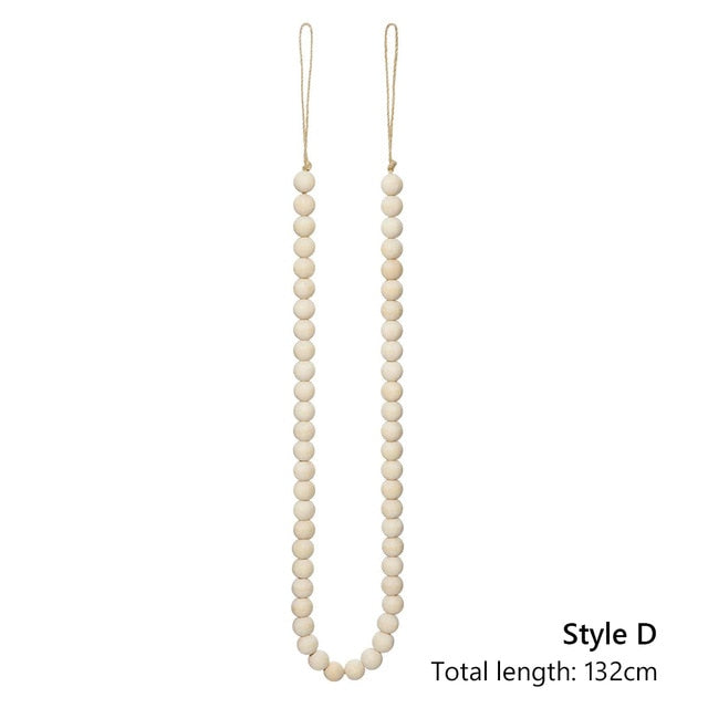 Wood Beads with Jute Tassel