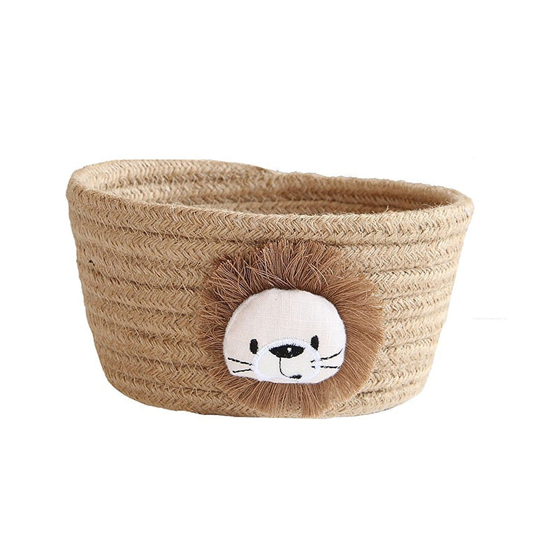 Lion Hand-Woven Storage Basket