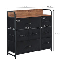 Black Dresser with Cloth Drawers