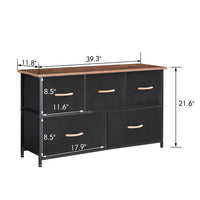 Black Dresser with Cloth Drawers