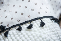 Black and White Daisy Tassel Curtain